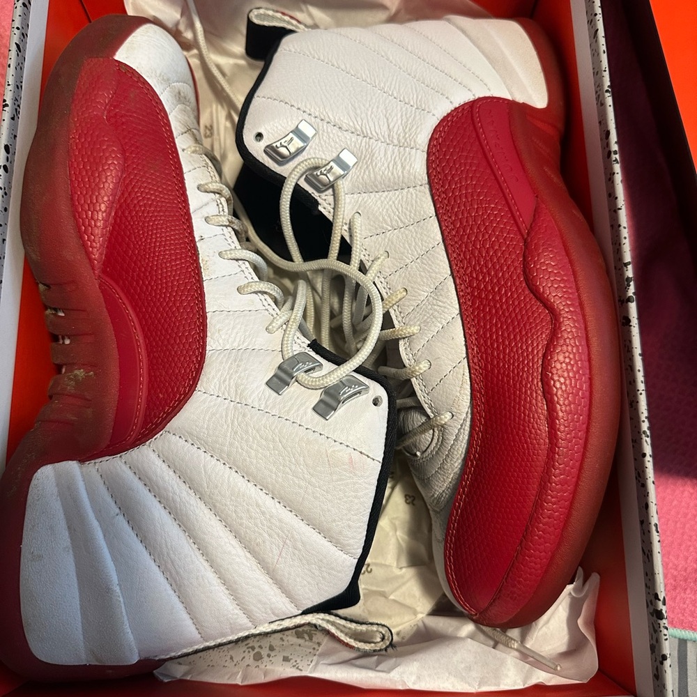 Jordan Red and White Athletic Shoes